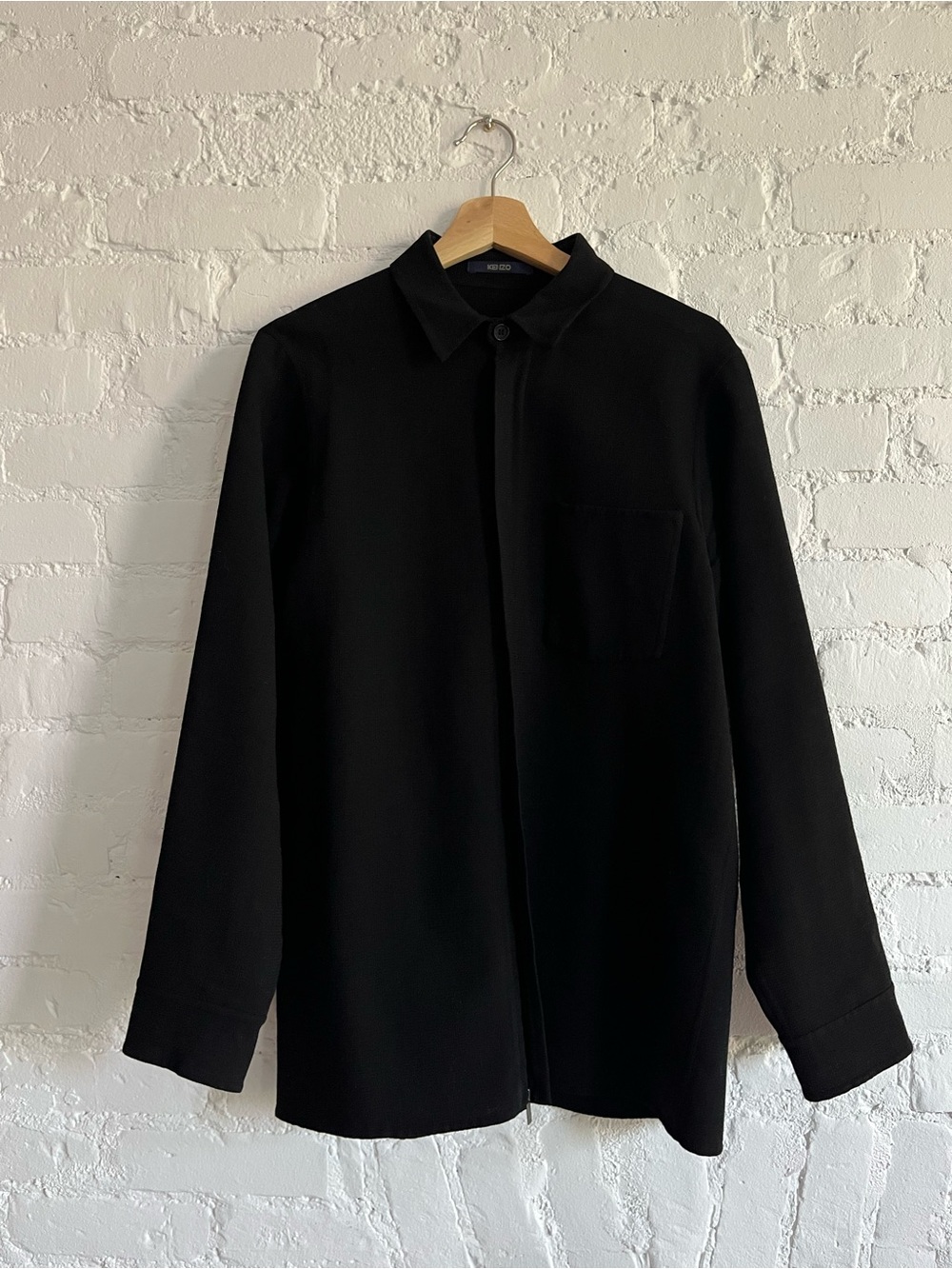 Kenzo Black Minimalist Long Sleeve Blazer Jacket
